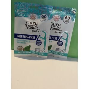 Guru Nanda Basics Dual-Line Thread Floss Picks 60 Count, Pack of 2